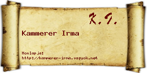 Kammerer Irma névjegykártya